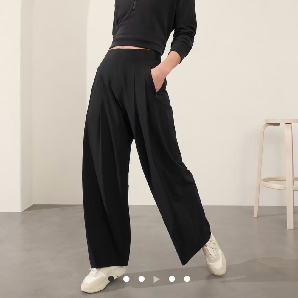 Athleta Brooklyn Heights High Rise Pleated Wide Leg Pant